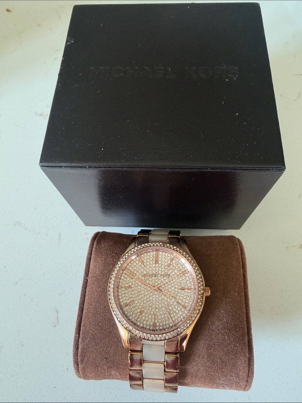 Michael Kors Rose Gold Crystal Pavé Bracelet Watch